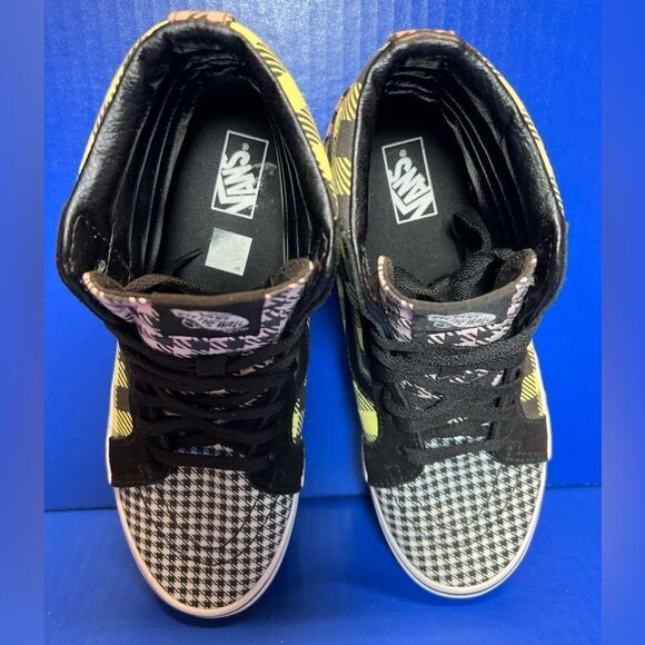 Vans Sk8 Hi Reissue Buffalo Mix Plaid Yellow Peach Sneakers M7/W8.5 - Picture 8 of 9